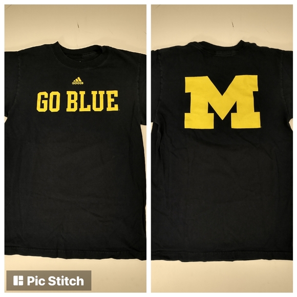 Michigan Go Blue T Shirt University Tee 100 Cotton szS Dark Navy Unisex 36"Chest - Picture 1 of 7